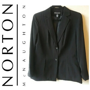NORTON MCNAUGHTON TWO BUTTON BLAZER - BLACK